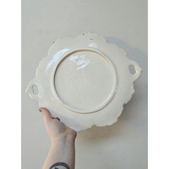 3 For 55 👍🫶 Vintage Ornate Gold Leaf Rimmed Porcelain Platter | 1950s - Picture 10 of 10